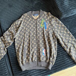 Louis Vuitton Brown Monogram Jacket with Colorful Logo